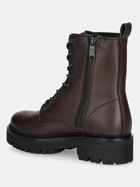 Tommy Jeans workery skórzane TJW URBAN LACE UP BOOT damskie kolor brązowy na płaskim obcasie EN0EN02907 - zdjęcie produktu nr 2