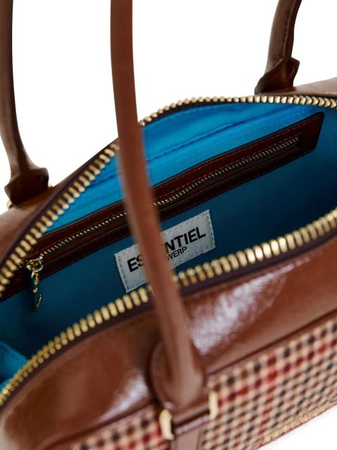 Essentiel Antwerp Igor checked-pattern shoulder bag - Brown