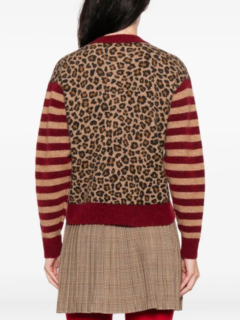 MC2 Saint Barth Heidi leopard striped cardigan - Brown