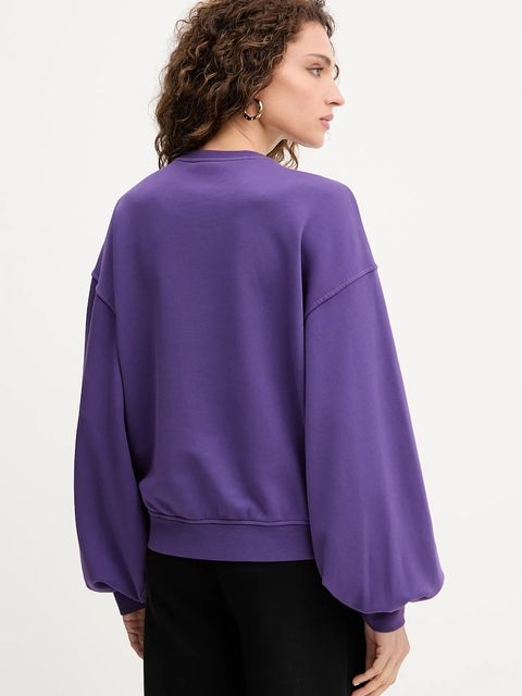 Pinko bluza bawełniana damska kolor fioletowy gładka 105510 A2RB - zdjęcie produktu nr 2