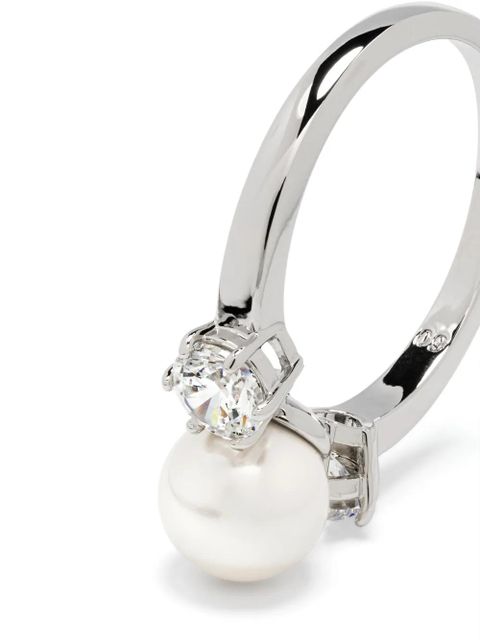 Swarovski Matrix crystal pearl ring - Silver