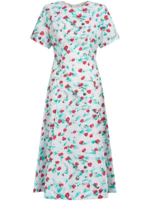Marni painterly-print cotton midi dress - White - zdjęcie produktu nr 1