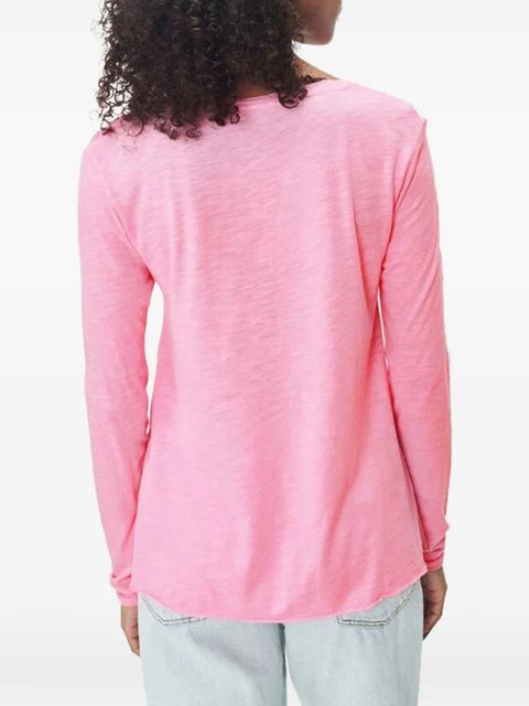 American Vintage Jacksonville V-neck long-sleeve T-shirt - Pink