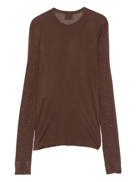 Alysi embellished wool top - Brown - zdjęcie produktu nr 2