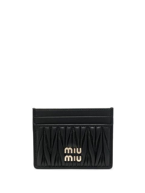 Miu Miu macramé textured card holder - Black - zdjęcie produktu nr 1