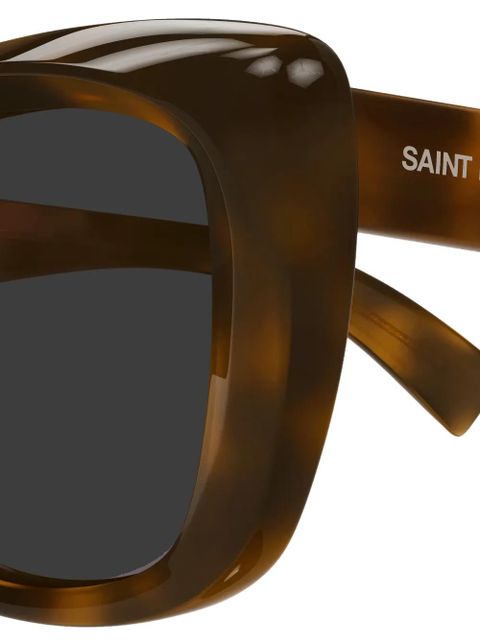 Saint Laurent Eyewear rectangle-frame tortoiseshell sunglasses - Brown