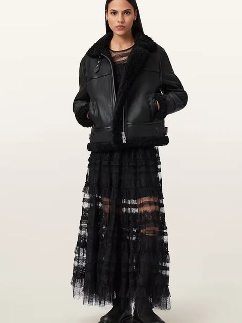 AllSaints kurtka skórzana LOREL damska kolor czarny W069LB