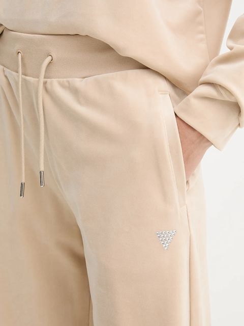 Guess spodnie dresowe COUTURE damskie kolor beżowy gładkie V3BB26 K0232