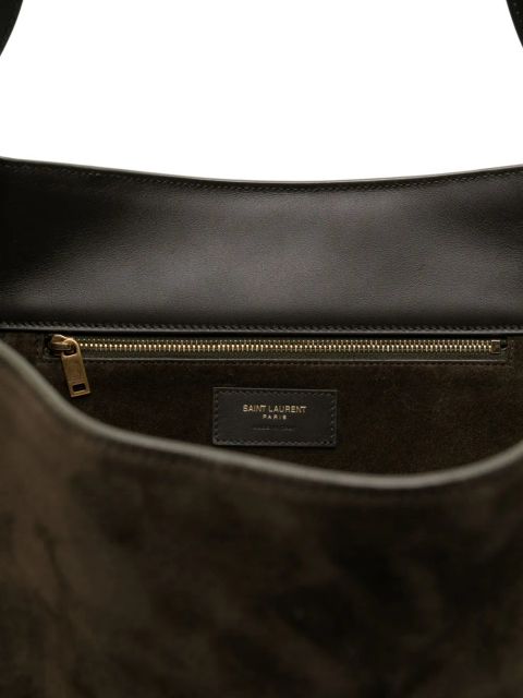 Saint Laurent Le 5 à 7 Bea suede logo-plaque tote bag - Brown