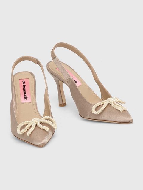 Custommade szpilki Ayanna Satin Pearl kolor beżowy 000402096 - zdjęcie produktu nr 2