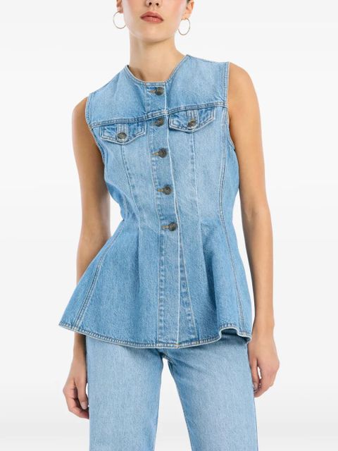 ROTATE BIRGER CHRISTENSEN flared denim top - Blue