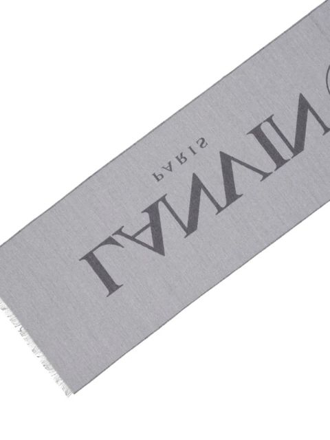 Lanvin logo-print silk scarf - Grey
