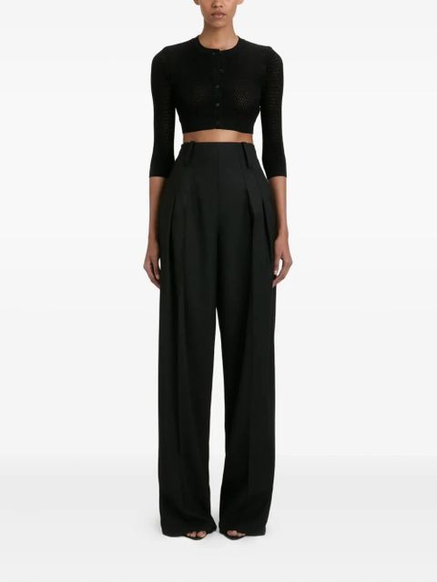 Victoria Beckham three-quarter sleeve cropped cardigan - Black