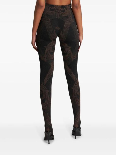 ETRO x Wolford metallic-jacquard tights - Brown