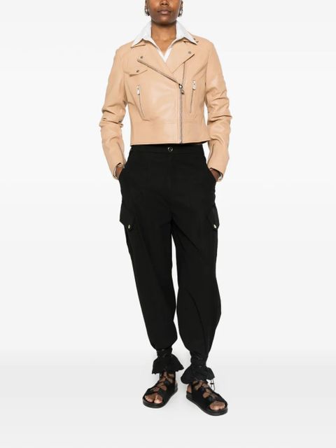 PINKO New Sensible zip-up leather jacket - Neutrals - zdjęcie produktu nr 2