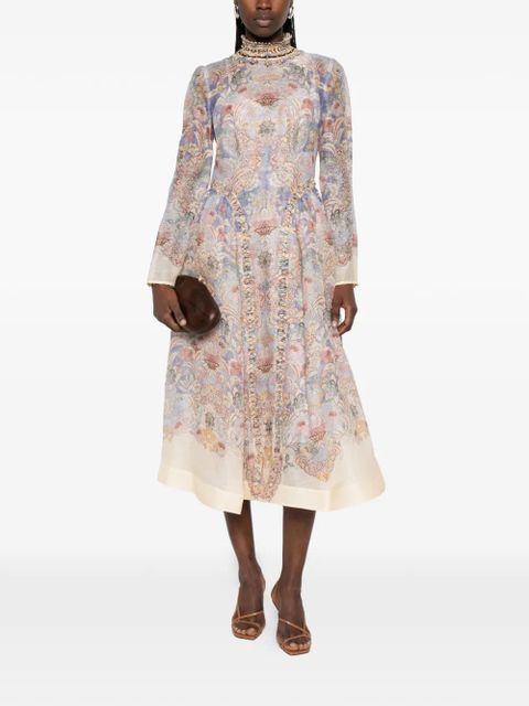 ZIMMERMANN Rebellion floral-print midi dress - Blue - zdjęcie produktu nr 2