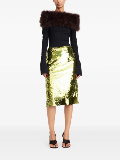 16Arlington Nyla sequin midi skirt - Green - zdjęcie produktu nr 2