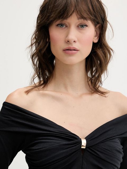 Abercrombie & Fitch bluzka damska kolor czarny gładka KI139-5664-900