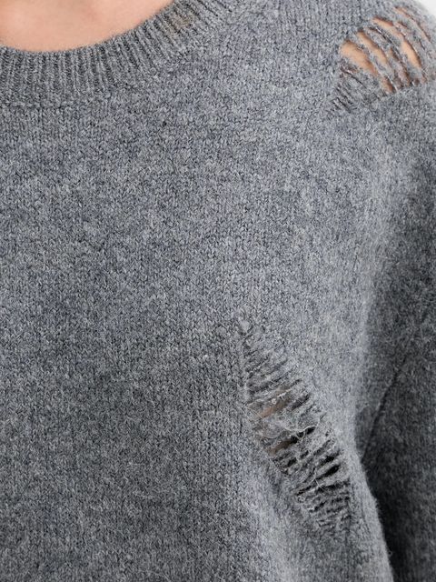 IRO sukienka z dodatkiem wełny WM33TONINA kolor szary mini oversize TONINA