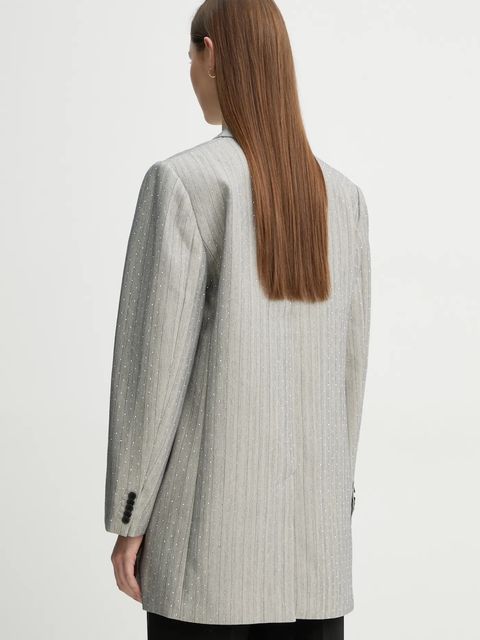 MUNTHE marynarka SAIMAI kolor szary jednorzędowa wzorzysta 244151224410 - zdjęcie produktu nr 2