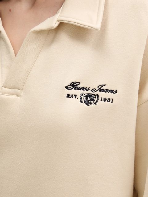 Guess Jeans bluza damska kolor beżowy melanżowa W5BQ09 KC811