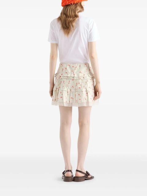 Prada floral-print skirt - Neutrals