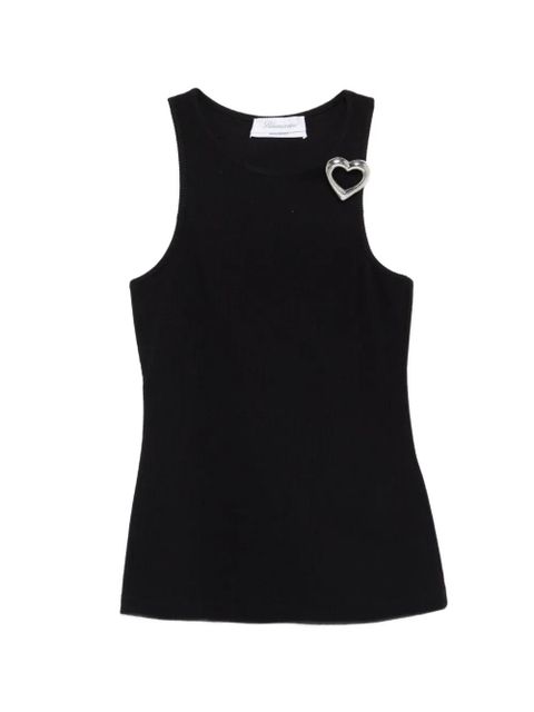 Blumarine heart-pin tank top - Black - zdjęcie produktu nr 1
