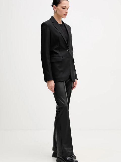 Kenzo marynarka wełniana kolor czarny jednorzędowa FF52VE2619RA.99