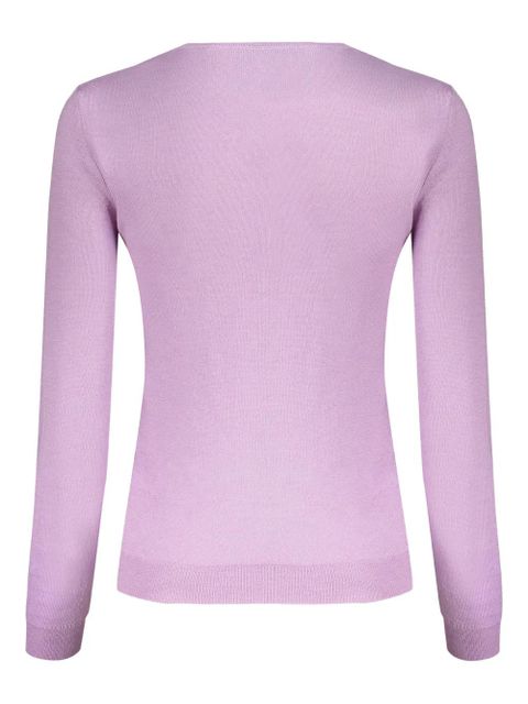 Valentino Garavani logo-embroidered crew neck sweater - Purple - zdjęcie produktu nr 2