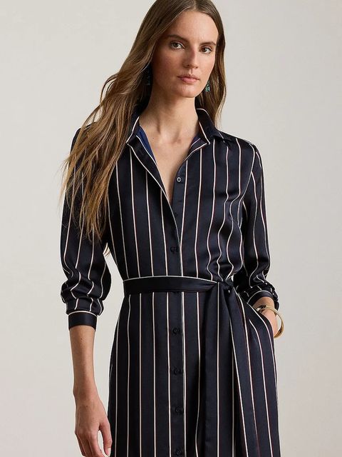 Lauren Ralph Lauren sukienka kolor granatowy midi rozkloszowana 200P03569 - zdjęcie produktu nr 2