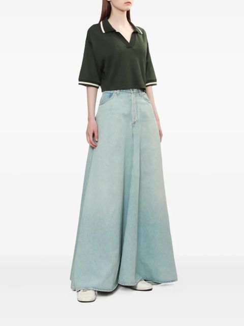 AGOLDE denim flared maxi skirt - Blue