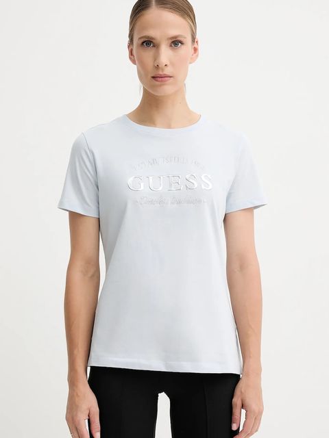 Guess t-shirt bawełniany NINA damski kolor niebieski V5YI12 J1314 - zdjęcie produktu nr 1