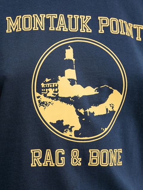 Rag & Bone t-shirt bawełniany damski kolor granatowy WCC25PT023MI24