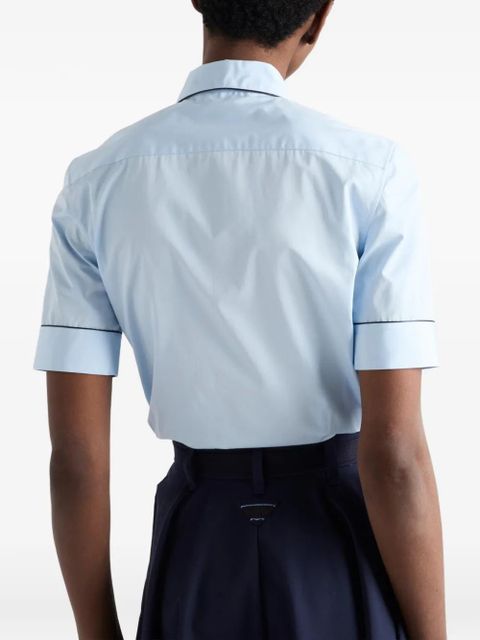 Prada short-sleeved poplin shirt - Blue