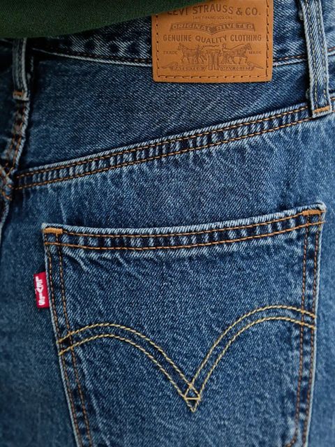 Levi's spódnica jeansowa kolor niebieski midi prosta 001VH - zdjęcie produktu nr 2