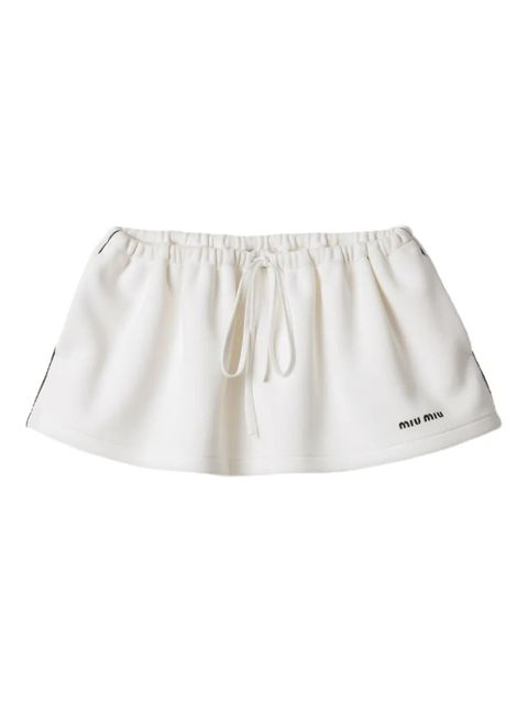 Miu Miu cotton-jersey mini skirt - White - zdjęcie produktu nr 1