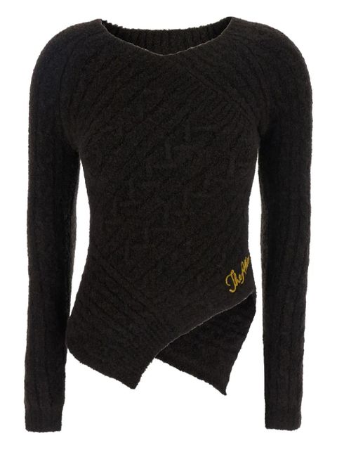 The Attico cable-knit asymmetric sweater - Brown - zdjęcie produktu nr 1