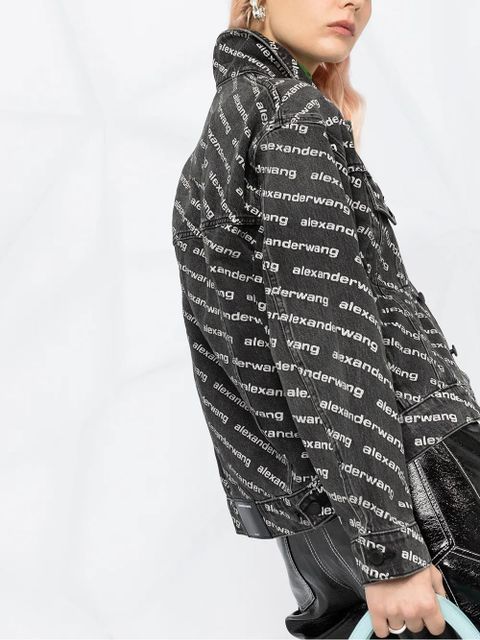 Alexander Wang all-over logo-print jacket - Black