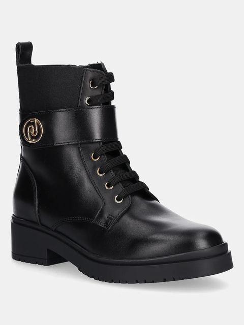 Liu Jo botki skórzane NEW NANCY ECO 2-1 damskie kolor czarny na płaskim obcasie SA5201PX24122222 - zdjęcie produktu nr 1