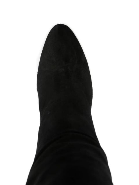 Paris Texas suede leather block-heel boots - Black