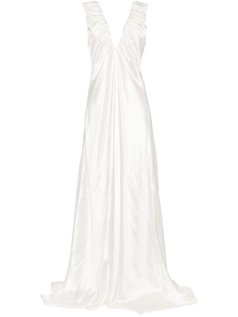 Acler Patterson V-neck gown - White - zdjęcie produktu nr 1