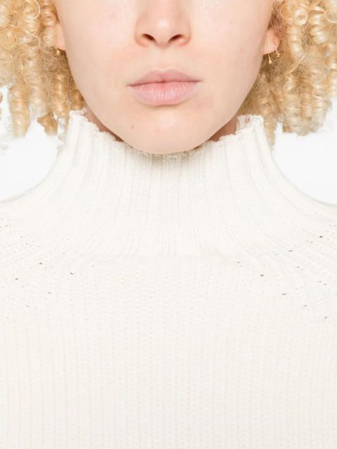 Sportmax Balloon mock-neck knitted top - White
