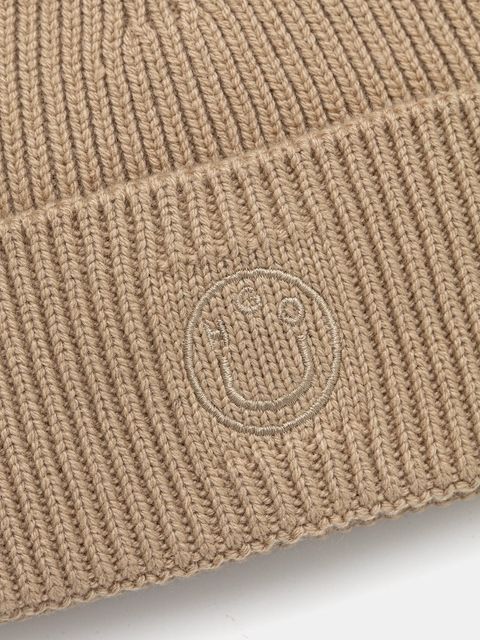 Hugo Blue czapka z dodatkiem wełny kolor beżowy 50551505