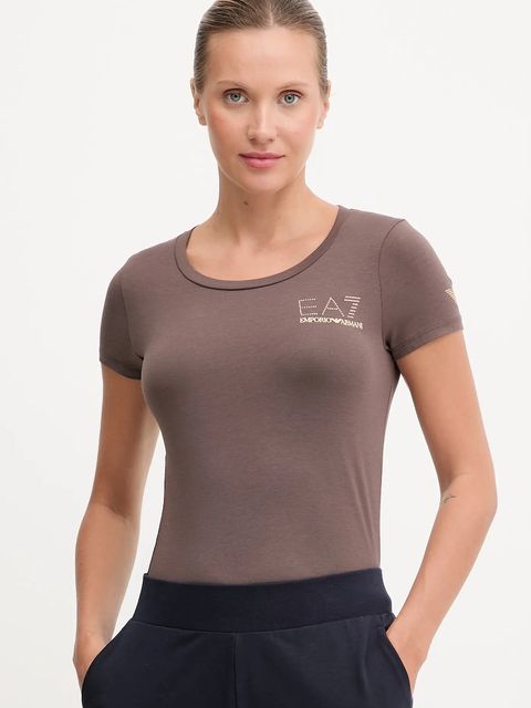 EA7 Emporio Armani t-shirt damski kolor brązowy TJDQZ.8NTT65 - zdjęcie produktu nr 1
