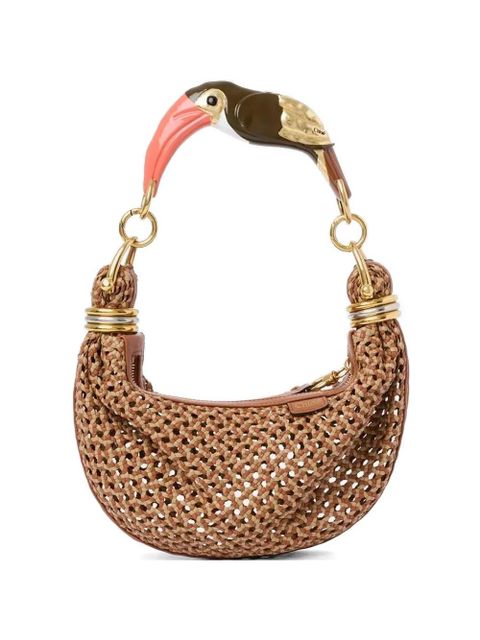 Chloé small Bracelet bird-handle woven tote bag - Brown - zdjęcie produktu nr 1