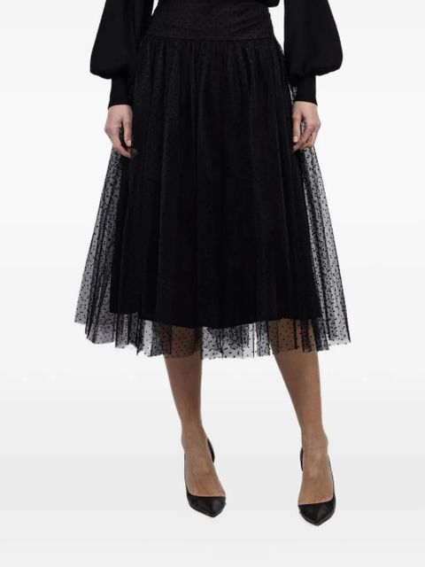ZIMMERMANN polka-dot midi skirt - Black