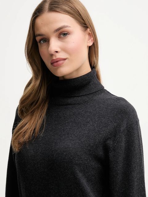 Pepe Jeans sweter z domieszką kaszmiru damski kolor czarny lekki z golfem PL7000036