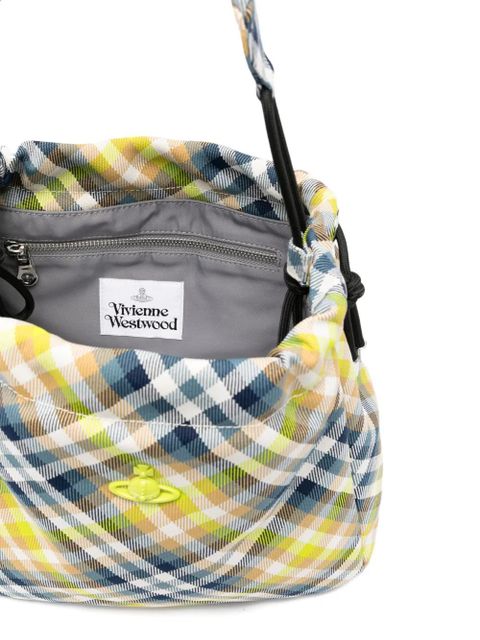 Vivienne Westwood woven tartan bucket bag - Blue