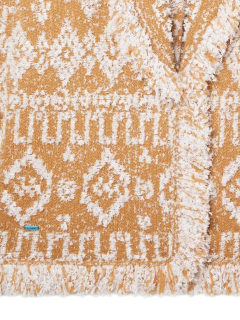 Alanui Send Beat geometric-pattern fringed cardi-coat - Neutrals