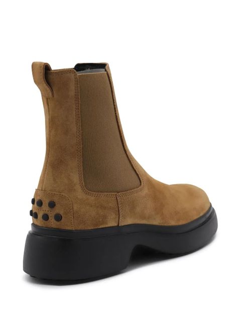 Tod's elastic-panel chelsea boots - Brown